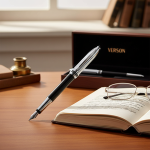 Penna Stilografica Cromata con Punta in Acciaio Inossidabile da 0,5 mm, Larghezza di Scrittura per Studenti e Professionisti del Settore Finanziario, Set con Confezione Regalo - Product Image 3