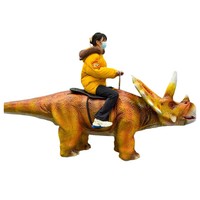 Équipement d'attraction de parc d'attractions : Dinosaure Triceratops Électrique Réaliste en Acier Étanche, à Chevaucher, pour Extérieur et Centres Commerciaux