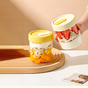 Venta al por Mayor de Frascos de Vidrio Vacíos de 400 ml para Avena Nocturna, Frascos de Almacenamiento de Alimentos de Borosilicato de Alta Calidad con Tapa Hermética para la Escuela o la Oficina - Product Image 5