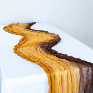 Camino de mesa impreso rústico de gasa arrugada con tinte <span class=keywords><strong>azul</strong></span> degradado de 120 pulgadas Vintage para bodas y despedidas de soltera - Product Image 5