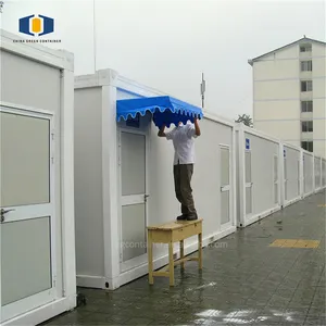 CGCH中国制造商便宜的20英尺预制货物平包装集装箱房公寓，带浴室套件