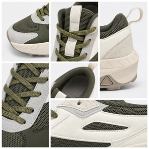 Sneakers Casual da Uomo Zero Drop con Suola Spessa, in Camoscio Verde Oliva e Mesh, con Striscia Riflettente, Suola in Gomma Antiscivolo con Tacchetti, <span class=keywords><strong>Scarpe</strong></span> da Passeggio - Product Image 2