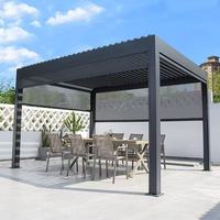 Pergola en alliage d'aluminium étanche avec cadre thermolaqué et moustiquaire de sécurité pour terrasse extérieure, patio, toit à lames modernes
