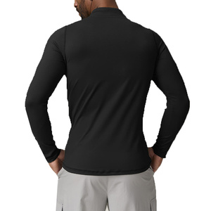 Custom Men's Sports Zipper Quick-drying Long-sleeved <b>T</b>-<b>shirt</b> Running and Fitness Stand-up <b>Collar</b> <b>T</b>-<b>shirt</b> - Product Image 4