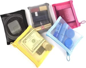 <span class=keywords><strong>Mini</strong></span> dây kéo lưới túi xách, 4 "x 5", Kích thước S / A7, 5 miếng, vẻ đẹp trang điểm son môi mỹ phẩm phụ kiện Tổ Chức, du lịch nhỏ Kit - Product Image 2