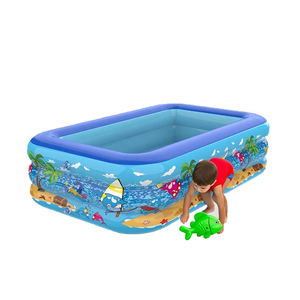 Piscine <span class=keywords><strong>gonflable</strong></span> <span class=keywords><strong>rectangulaire</strong></span> en PVC de 130 cm, épaisse, pour toute la famille, à prix d'usine, pour enfants et adultes - Product Image 4