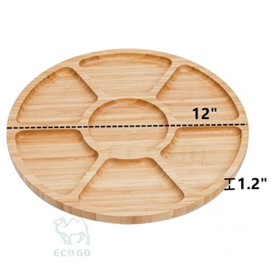 Vajilla de restaurante al por mayor de fábrica de China, bandeja de bambú para servir, plato dividido, bandejas de madera para aperitivos - Product Image 2