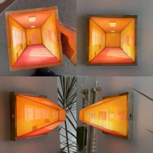 Sáng tạo 3D ảo ảnh Đèn tường bằng gỗ hiệu ứng hình ảnh Ánh sáng nạp tiền bầu không khí Đèn bàn bộ sưu tập 3D mắt thường tầm nhìn ánh sáng ban đêm - Product Image 4