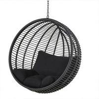 Fauteuil suspendu moderne en rotin pour balcon et cour, design nid d'oiseau, balançoire à bascule