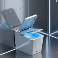 Nouvelle conception de toilettes japonaises avec séchage à air chaud, bidet automatique, toilettes intelligentes monobloc avec télécommande, siphon en P et siège chauffant