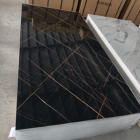 Panel de Pared de PVC con Acabado Mármol Travertino UV de 3mm, 1220x2440mm, Impermeable, Alto Brillo, para Decoración Interior de Hoteles y Hogares, OEM