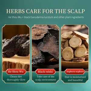 แชมพูสมุนไพรกำจัดรังแคและควบคุมความมันส่วนประกอบของพืชแชมพู Multiflorum บำรุงเส้นผม - Product Image 2