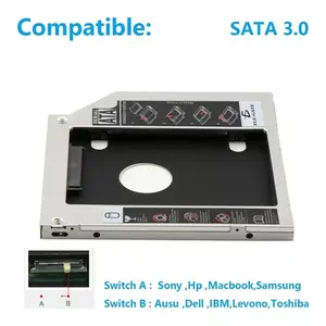 2 Pieces Laptop Adapter <b>Caddy</b> SATA <b>Hard</b> <b>Drive</b> 2.5 12.7mm - Product Image 2