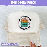 Écusson en fer personnalisé patchs à coudre Applique de broderie petite mine légère benne à ordures conception de feu pour garçons filles vêtements