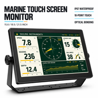 Écran tactile marin Full HD IP67 de 18,5 pouces pour pont de yacht avec entrée USB tactile et alimentation DC 12V pour poste de conduite de bateau
