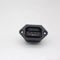 Connecteur étanche IP65 DM40-2+6 6p DC haute intensité 45A 500V, coque PA66 |   Prise de courant plaquée or pour vélo électrique au lithium