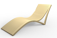Chaise longue d'extérieur en plastique écologique en forme de S, durable, imperméable, pour la piscine, la terrasse, la plage et la détente dans la cour