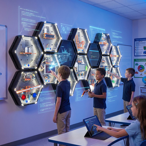 Mur interactif de démonstration IA <span class=keywords><strong>pour</strong></span> <span class=keywords><strong>la</strong></span> transformation numérique des campus, l'éducation scientifique et l'affichage des données, idéal <span class=keywords><strong>pour</strong></span> les couloirs scolaires et les laboratoires de robots - Product Image 1