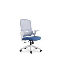 Chaise de bureau ergonomique JOHOOFURNITURE avec cadre blanc, vente en gros, Cadeira De Escritorio pour bureau à domicile, coussin épais confortable