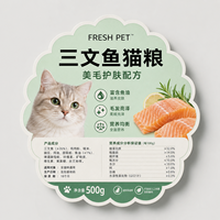 Étiquette adhésive blanche résistante à l'eau en rouleau Jinyu OEM/ODM pour base de conteneur d'aliments pour animaux de compagnie