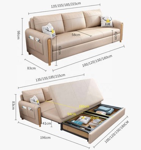 Sillón Sofá <span class=keywords><strong>Cama</strong></span> Plegable Multifuncional Moderno de Tela de Alta Calidad con Estructura de Metal y Madera y Almacenamiento para Sala de Estar Moderna - Product Image 6