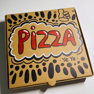 Caixa De Pizza Personalizada 6 <span class=keywords><strong>8</strong></span> 9 10 12 Polegada Caixa De Papel Kraft Bom Grau Embalagem Fast Food Pizza Caixa Personalizada Impressa Com Logotipo - Product Image 1