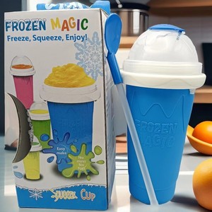 Slushy yapımcısı fincan yaz silikon buz kabı yeniden kullanılabilir buzlu içecek bardakları kapaklı ve saman - Product Image 6