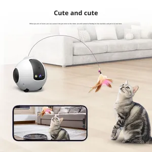 لعبة روبوت ذكية للقطط بالجملة، حيوان أليف كهربائي لمراقبة الحيوانات الأليفة، يعمل بالواي فاي، مصنوع من مادة ABS، نموذج كرة تسلية للقطط، كاميرا روبوتات للحيوانات الأليفة - Product Image 2