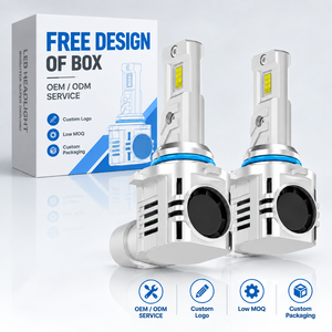 Ampoule de phare LED haute puissance 9005 9006 HB3 HB4 9012 avec ventilateur de refroidissement, Plug & Play, pour mise à niveau automobile, remplacement de l'unité halogène - Product Image 1