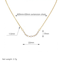 Collier pendentif sourire délicat à neuf pierres en zircon cubique, plaqué or 18 carats, minimaliste, pour usage quotidien, bureau, fête, bal de promo, bijoux de mariée