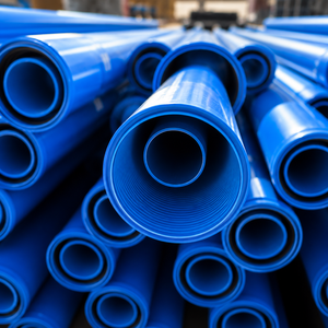 Tuyau de drainage en PVC flexible et durable, diamètre intérieur de 4 pouces, diamètre extérieur de 6 pouces, bleu, fusion par emboîtement, irrigation, usage agricole, longueur de 6 m - Product Image 1