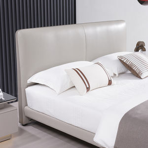 Кожаная кровать-облако с интегрированной LED-подсветкой, скрытым хранением, в итальянском стиле, для современной спальни, с обивкой - Product Image 2