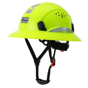 Casque de sécurité à visière intégrale ANSI Z89.1 Type 1 Classe C avec bande réfléchissante, ventilé, suspension 6 points, pour travaux industriels et de construction - Product Image 1