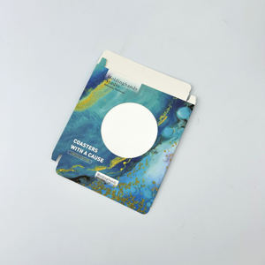 Biểu tượng tùy chỉnh nhỏ Gấp Giấy Hộp quà tặng với cửa sổ rõ ràng Coaster Hộp bao bì - Product Image 3