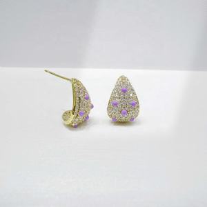 Precio de fábrica, pendientes gruesos de plata de ley 925 con circonita brillante, joyería fina, pendientes de mariposa de esmalte únicos para mujer. - Product Image 3