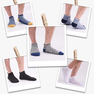 Chaussettes de sport décontractées à <span class=keywords><strong>taille</strong></span> <span class=keywords><strong>basse</strong></span> antidérapantes pour hommes avec logo en bas - Product Image 5