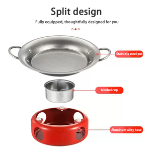 Sartén para Mariscos de Acero Inoxidable de 20-28 cm, Estilo Retro Plateado, Antiadherente, para Paella Española, para Restaurante - Product Image 5