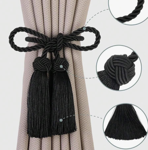 Vendita calda di lusso elegante intrecciato cravatta <span class=keywords><strong>con</strong></span> nappine a tendina <span class=keywords><strong>con</strong></span> nappine lunghe nappine - Product Image 1