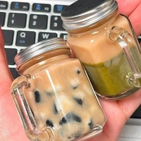 35 ml 120 ml Scellé Portable Petite Bouteille En Verre D'alcool Mini Pot De Nourriture Café Miel Café Tasse En Verre Avec Poignée Et Couvercle