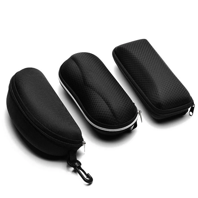 Men and Women Protective Glasses Case Sunglasses Hard Case Travel Protective Glasses Bag Black Portable Accessories Zipper Box