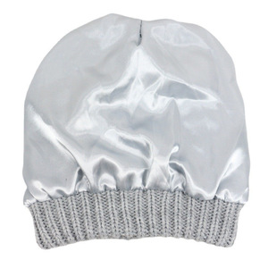 Caldo invernale in raso ampio e grosso e morbido con cappuccio a forma di teschio in maglia a coste cappello berretto per donna uomo - Product Image 6