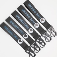 Lanière courte promotionnelle LBR personnalisée en polyester écologique avec mousqueton et logo 3D stéréoscopique en tissu de haute qualité
