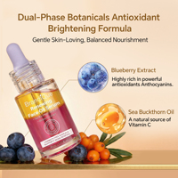 Huile éclaircissante pour la peau à l'acide hyaluronique, marque privée OEM, extrait de myrtille, huile d'argousier, sérum pour le visage 30 ml