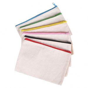 Wholesale Color Cotton Canvas Zipper Pouch with logo Print Pencil <b>case</b> - Product Image 6