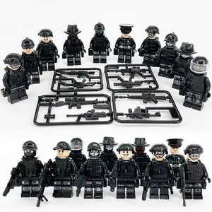 Hot Sale Military WW2 Figures German Army U.S. Army Tank Commando Soldier With Weapons Guns Swat Series Building Blocks Kids Toy