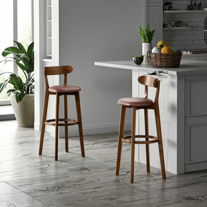 Solid Wood High Chair <strong>Bar</strong> <strong>Stool</strong> Sturdy and Durable Modern <strong>Design</strong> for Home for Living Room Island High <strong>Stool</strong> - Product Image 6