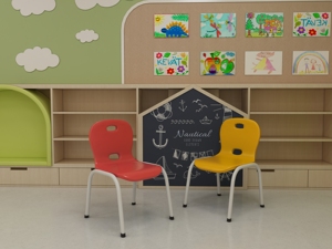Escritorios y Sillas Escolares Modernos, Ecológicos y Duraderos de Plástico con Estructura Metálica de Respaldo Cruzado para Uso en el Hogar, Oficina o Apartamento - Product Image 4