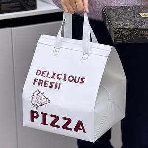 Sac en aluminium non tissé pour boulangerie, pizza, sac jetable, isolation et impression de logo avec poignée - Product Image 4