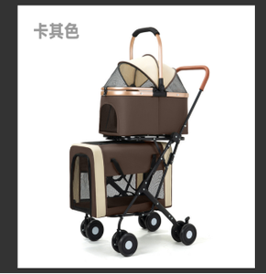 Carrito para Mascotas Color Negro Carbón, 4 Ruedas, Malla Transpirable, Transportador Portátil de Viaje - Product Image 2
