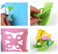 Ensemble de table et chaises en mousse EVA 3D pour enfants, blocs de construction miniatures, meubles de maison de poupée